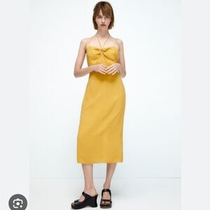 Zara | Dresses | Green Velvet Midi Dress Zara Trf Collection | Poshmark